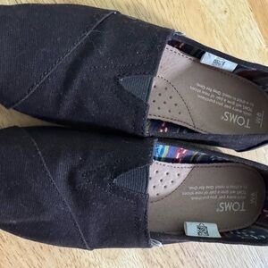 TOMS Dark Brown Canvas Slip-Ons